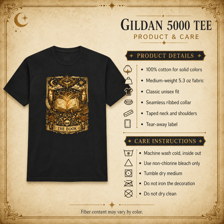 The Book Tarot Tee – Dark Academia Book Lover Shirt - Dogear Dreams