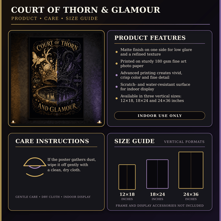 Court of Thorn & Glamour Fae Wall Art – Seelie Unseelie Dark Romantasy Poster - Dogear Dreams