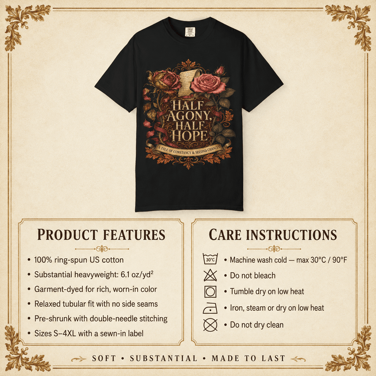 Half Agony, Half Hope — Jane Austen–Inspired Literary Tee - Dogear Dreams