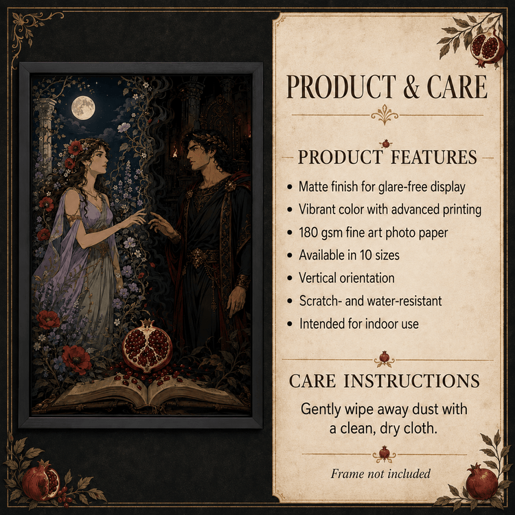 Hades & Persephone Dark Romantasy Poster – Greek Mythology Wall Art | Dogear Dreams - Dogear Dreams