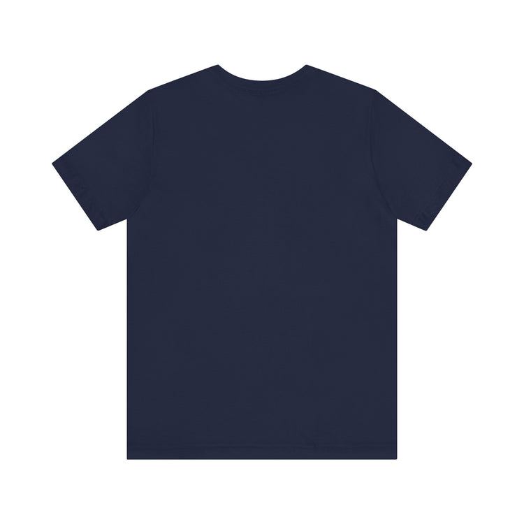 Navy blue t-shirt on a white background