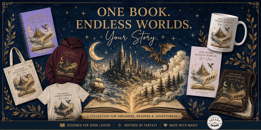 One Book. Endless Worlds. | Dark Academia & Fantasy Reader Merch