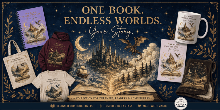 One Book. Endless Worlds. | Dark Academia & Fantasy Reader Merch