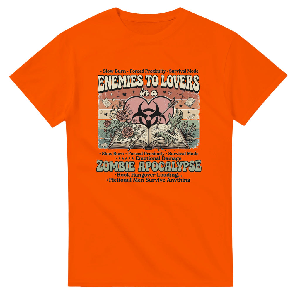 BookTok Graphic T-Shirt | Romance Reader Tee | Book Lover Apparel | Enemies to Lovers Shirt | Zombie Apocalypse Bookish Tee - Dogear Dreams