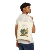 Book Lovers Tote Bag – "One Book Endless Worlds" Fantasy Canvas Book Tote - Dogear Dreams