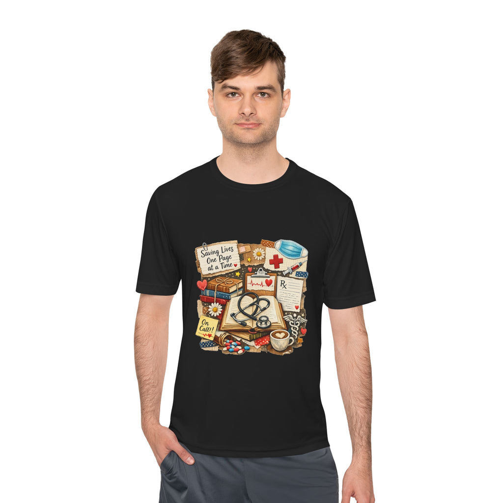 Saving Lives One Page at a Time Shirt, Nurse Book Lover Tee, Medical Reader Gift, RN Bookworm T-Shirt, Healthcare Worker Reading Shirt, Moisture-Wicking Shirt - Designity