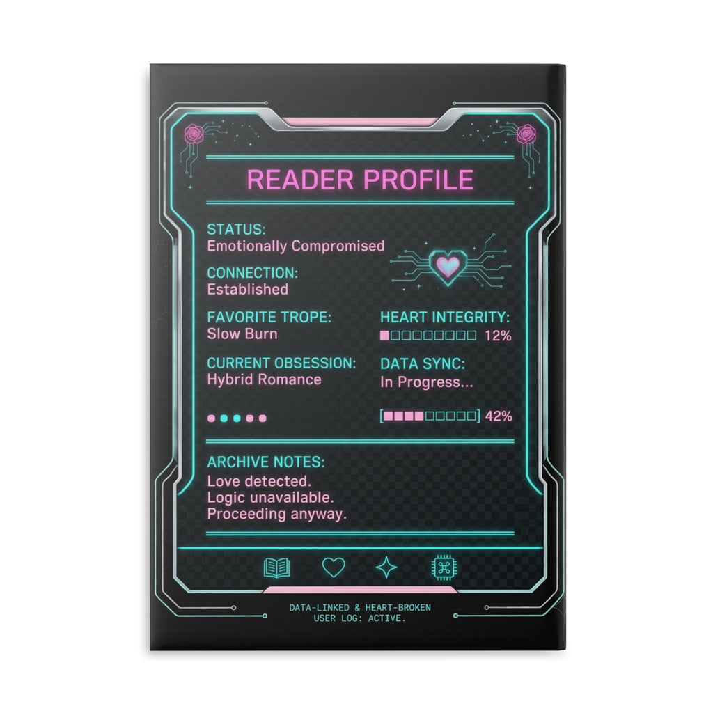 Hardcover notebook featuring a cozy sci-fi romance design, ideal for BookTok readers and hybrid romance fans.