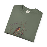 What Sleeps Beneath the Juniper Tree Tee | Dark Academia Fairytale Shirt | Gothic Botanical Bird Illustration | Comfort Colors 1717 - Dogear Dreams