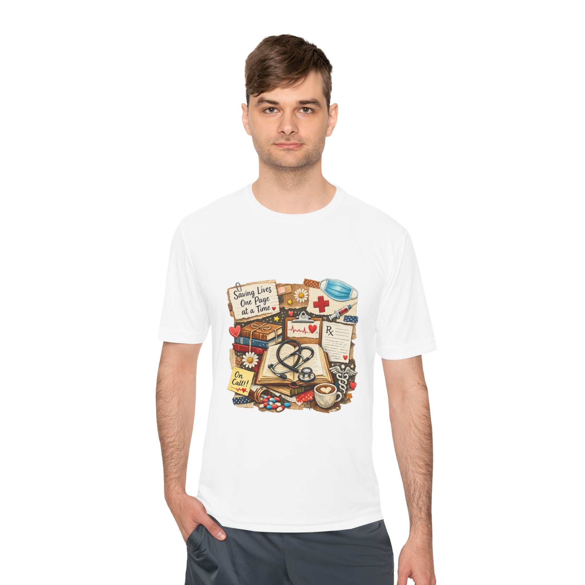 Saving Lives One Page at a Time Shirt, Nurse Book Lover Tee, Medical Reader Gift, RN Bookworm T-Shirt, Healthcare Worker Reading Shirt, Moisture-Wicking Shirt - Designity