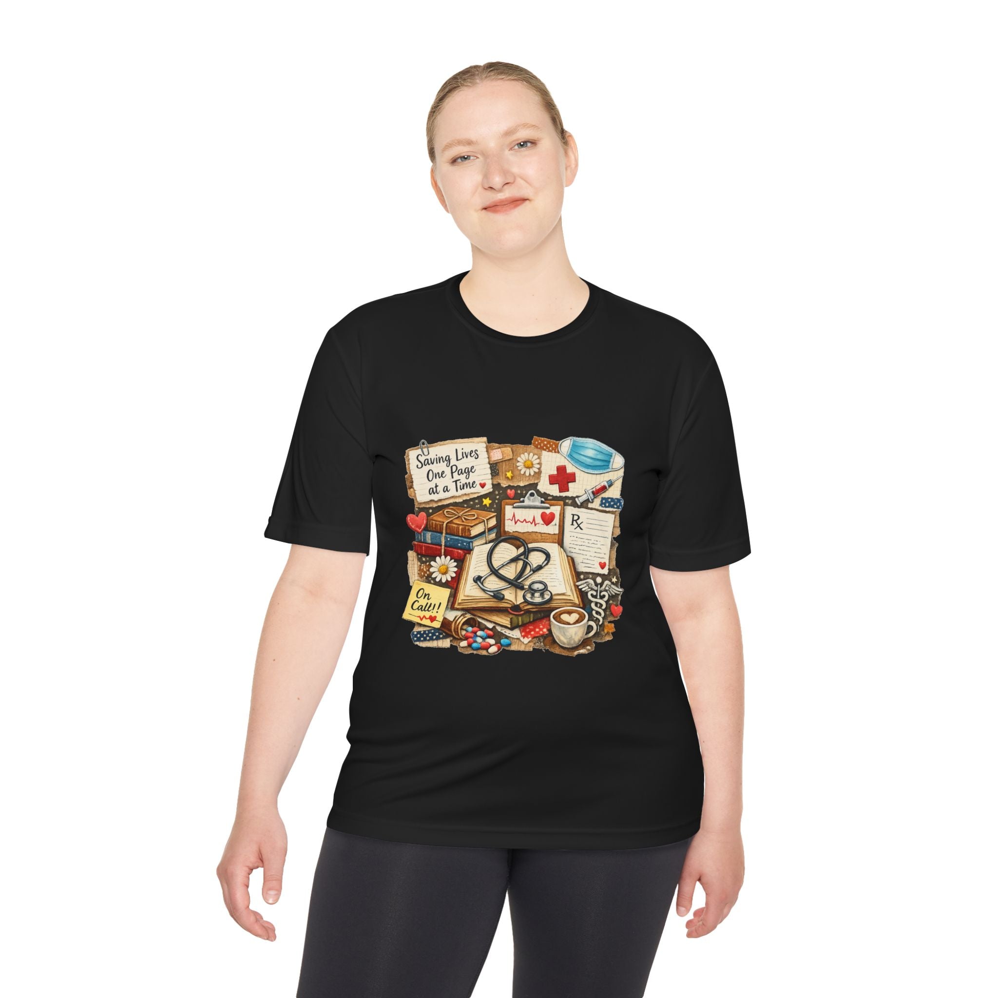 Saving Lives One Page at a Time Shirt, Nurse Book Lover Tee, Medical Reader Gift, RN Bookworm T-Shirt, Healthcare Worker Reading Shirt, Moisture-Wicking Shirt - Designity