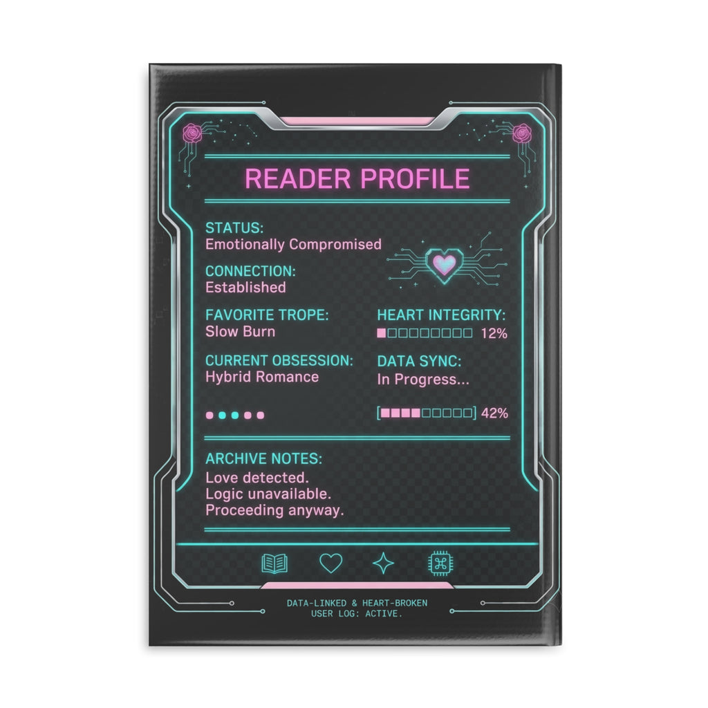 Hardcover notebook featuring a cozy sci-fi romance design, ideal for BookTok readers and hybrid romance fans.