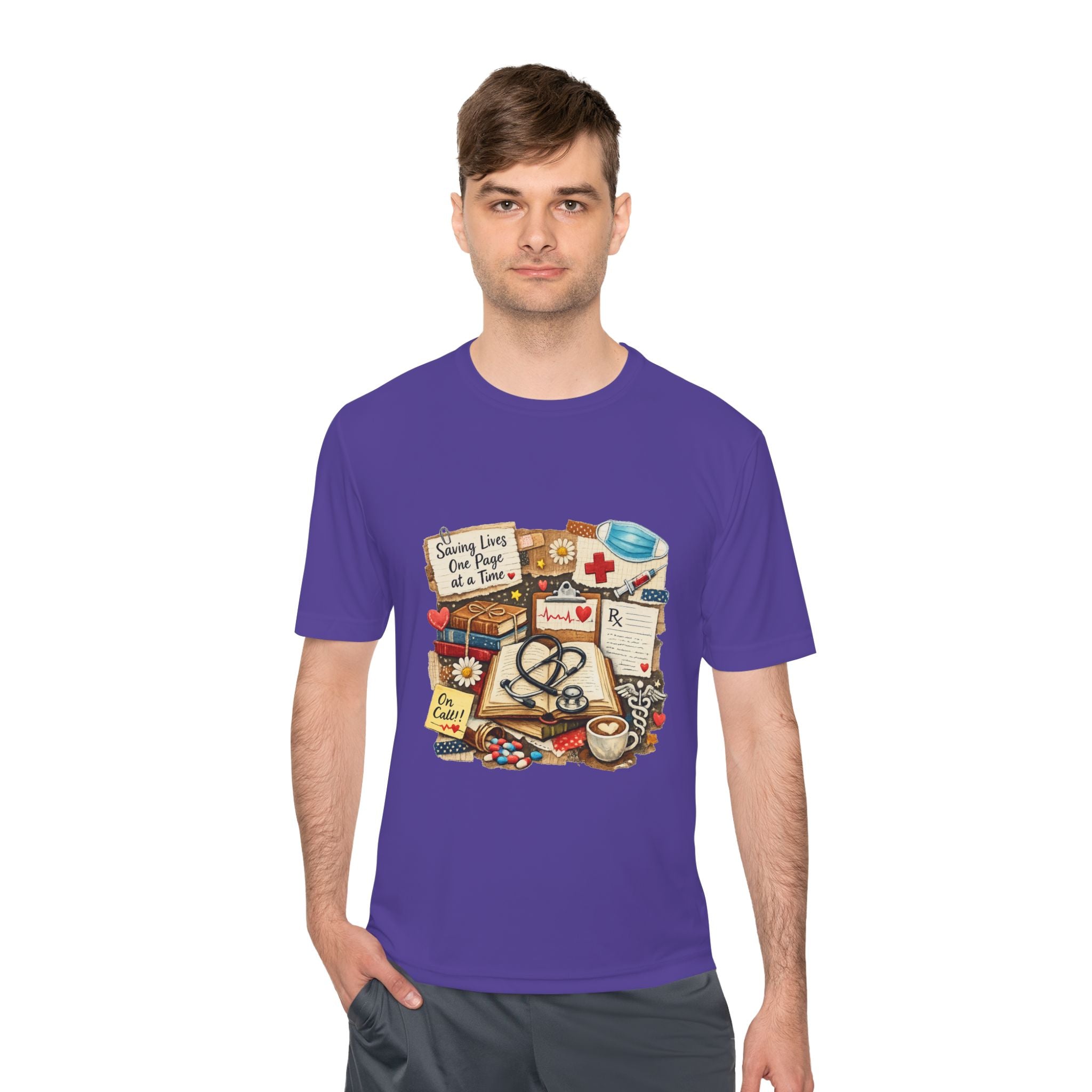 Saving Lives One Page at a Time Shirt, Nurse Book Lover Tee, Medical Reader Gift, RN Bookworm T-Shirt, Healthcare Worker Reading Shirt, Moisture-Wicking Shirt - Designity