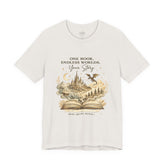Book Lover Tee — "One Book. Endless Worlds. Your Story." Fantasy Novel Graphic Shirt - Dogear Dreams
