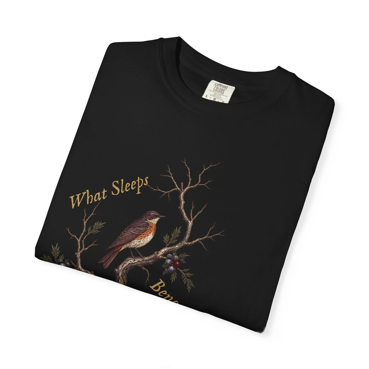 What Sleeps Beneath the Juniper Tree Tee | Dark Academia Fairytale Shirt | Gothic Botanical Bird Illustration | Comfort Colors 1717 - Dogear Dreams