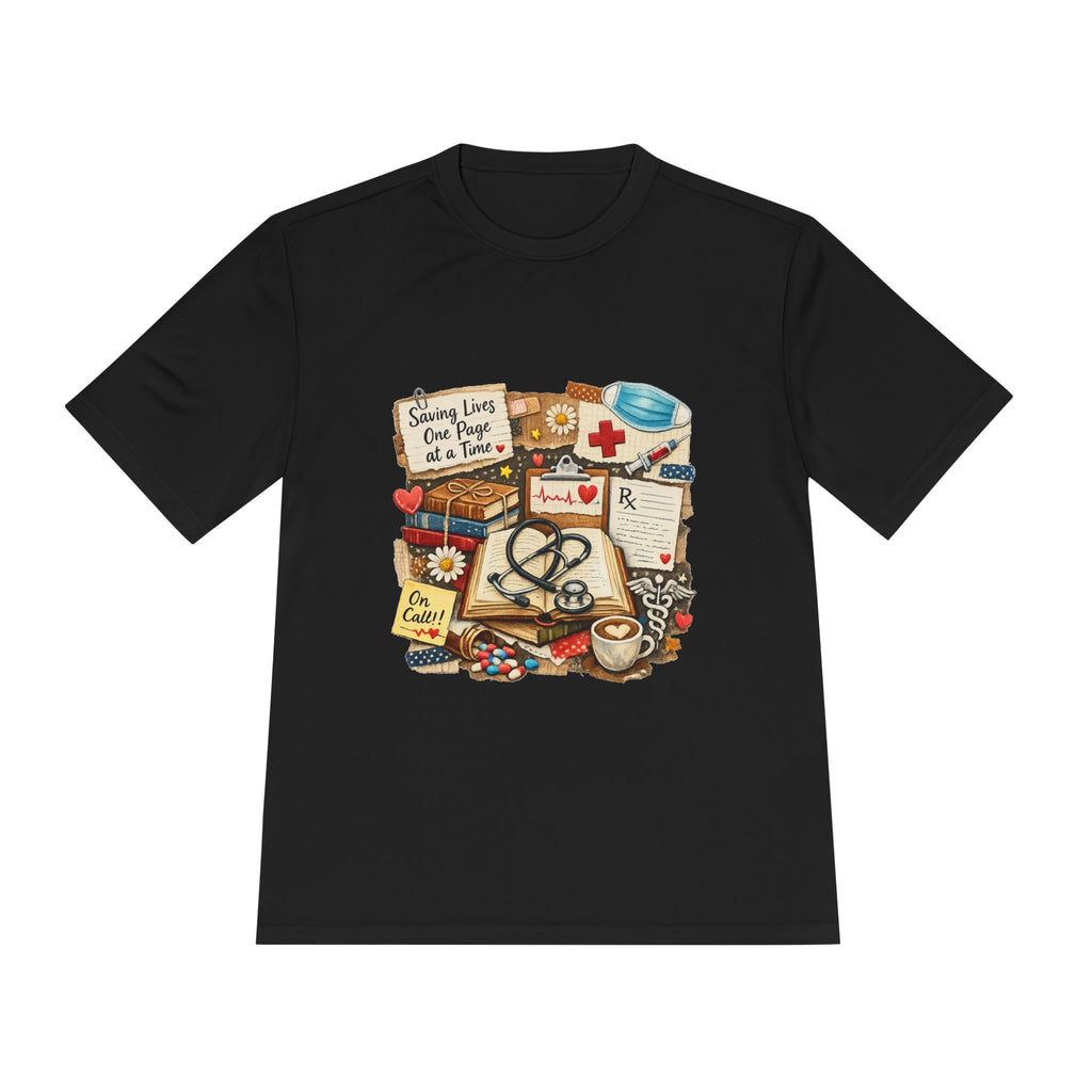 Saving Lives One Page at a Time Shirt, Nurse Book Lover Tee, Medical Reader Gift, RN Bookworm T-Shirt, Healthcare Worker Reading Shirt, Moisture-Wicking Shirt - Designity