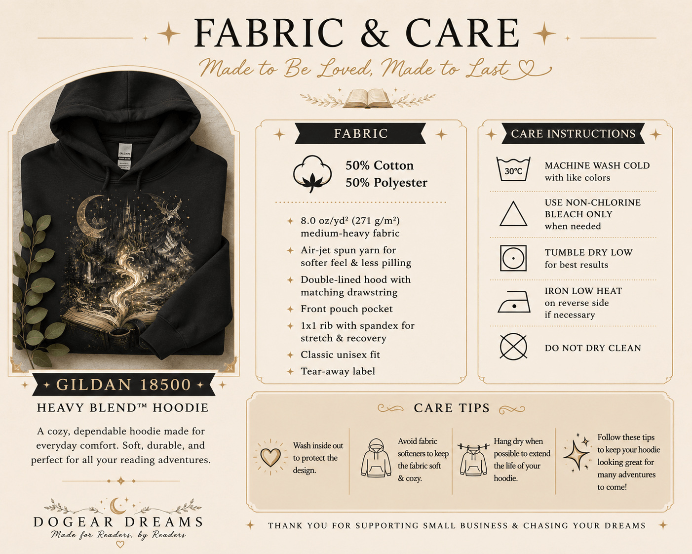 Dark Academia Fantasy Hoodie | One Book Endless Worlds Book Lover Sweatshirt - Dogear Dreams