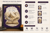 ✨ One Book. Endless Worlds. Your Story. | Fantasy Luxe Matte Poster - Dogear Dreams