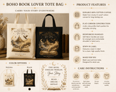 Book Lovers Tote Bag – "One Book Endless Worlds" Fantasy Canvas Book Tote - Dogear Dreams