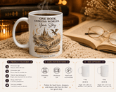 Fantasy Book Lover Ceramic Mug — "Meet Me Where Our Worlds Collide" Illustration (11oz, 15oz) - Dogear Dreams