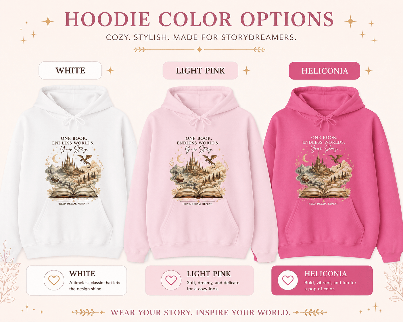 Bookish Adventure Hoodie — "Live Every Strange Wonderful Life" Graphic Pullover - Dogear Dreams