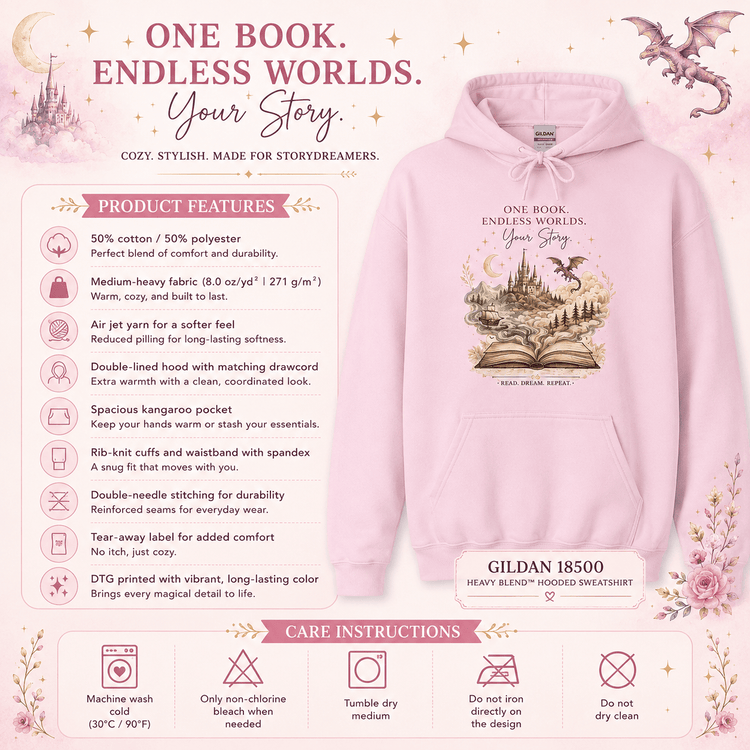 Bookish Adventure Hoodie — "Live Every Strange Wonderful Life" Graphic Pullover - Dogear Dreams
