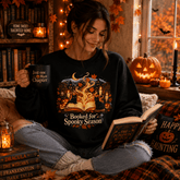 Booked for Spooky Season | Halloween Book Lover Crewneck Sweatshirt - Dogear Dreams