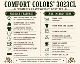 An informational product graphic for the Comfort Colors 3023CL women&