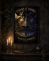 A framed gothic-style poster reading &