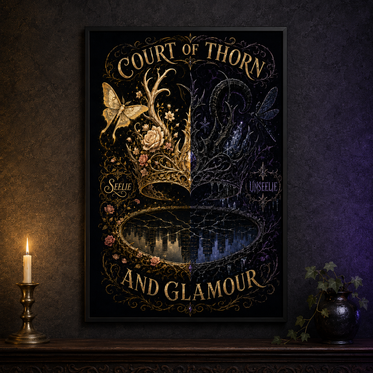 A framed gothic art print titled &