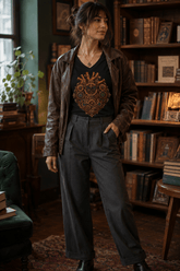 Clockwork Heart Steampunk V-Neck Graphic Tee - Dogear Dreams