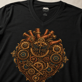 Clockwork Heart Steampunk V-Neck Graphic Tee - Dogear Dreams