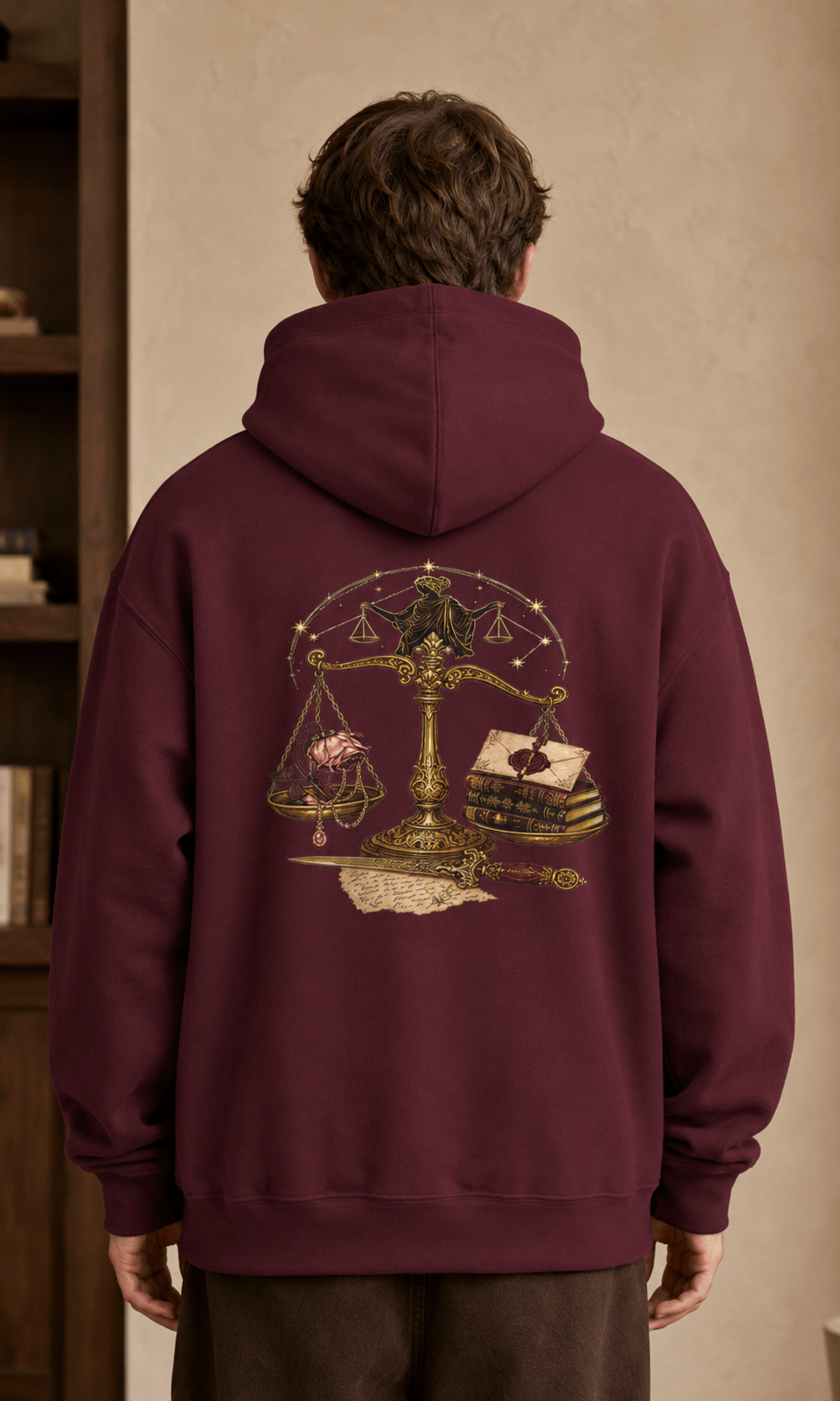 Libra Zodiac Hoodie | Dark Academia Bookish Sweatshirt | Dogear Dreams - Dogear Dreams