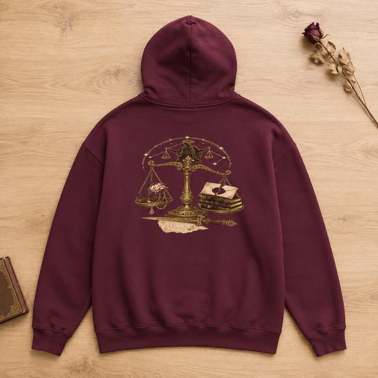 Libra Zodiac Hoodie | Dark Academia Bookish Sweatshirt | Dogear Dreams - Dogear Dreams