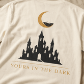 Yours in the Dark — Gothic Castle Moon Back Print Tee - Dogear Dreams