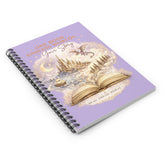 Kawaii Fantasy Book Lover Spiral Notebook | One Book Endless Worlds Spiral Notebook for Book Lovers - Dogear Dreams