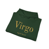 Folded red hoodie with gold text on a white background