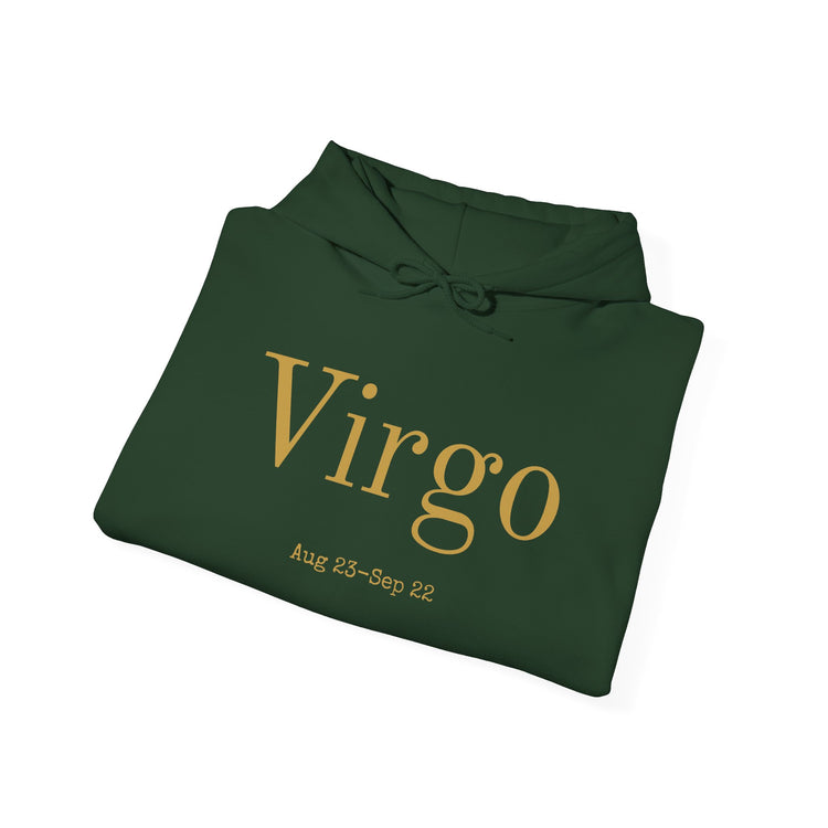Folded red hoodie with gold text on a white background