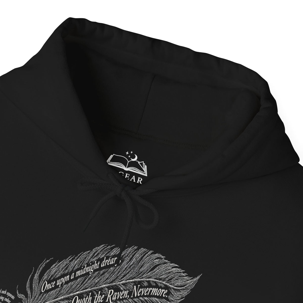 Poe Raven Nevermore Hoodie - Gothic Literary Halloween Sweatshirt, Front & Back Design - Dogear Dreams