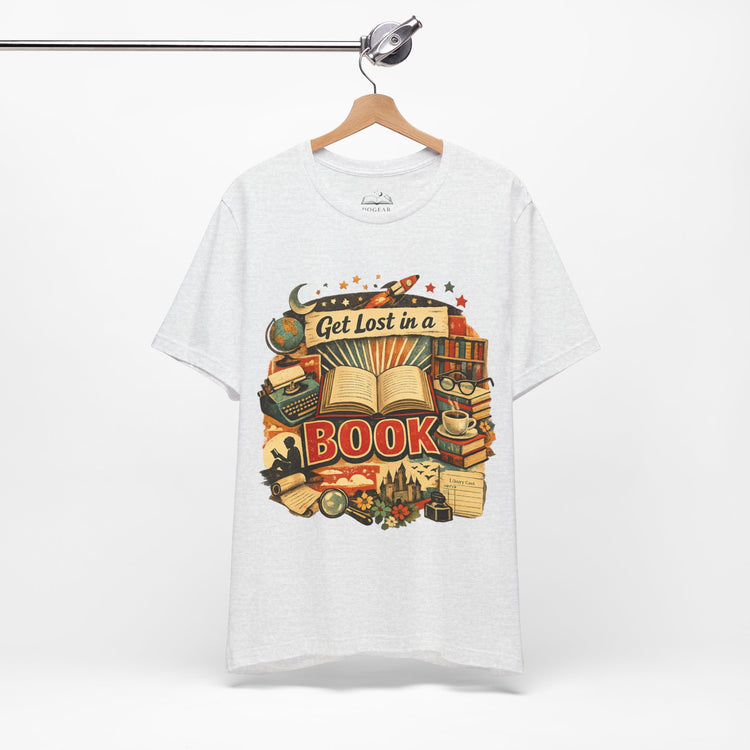 Get Lost in a Book Retro Graphic Tee, Vintage Book Lover Shirt, Reading Lover Gift, Librarian Tee, Bookish Aesthetic T-Shirt - Dogear Dreams
