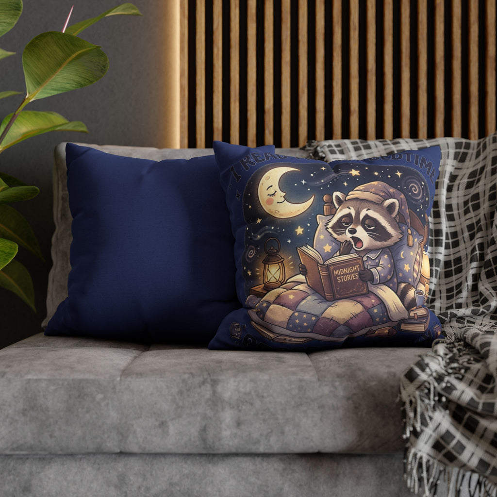 I Read Past My Bedtime Professionally – Cute Raccoon Book Lover Throw Pillow