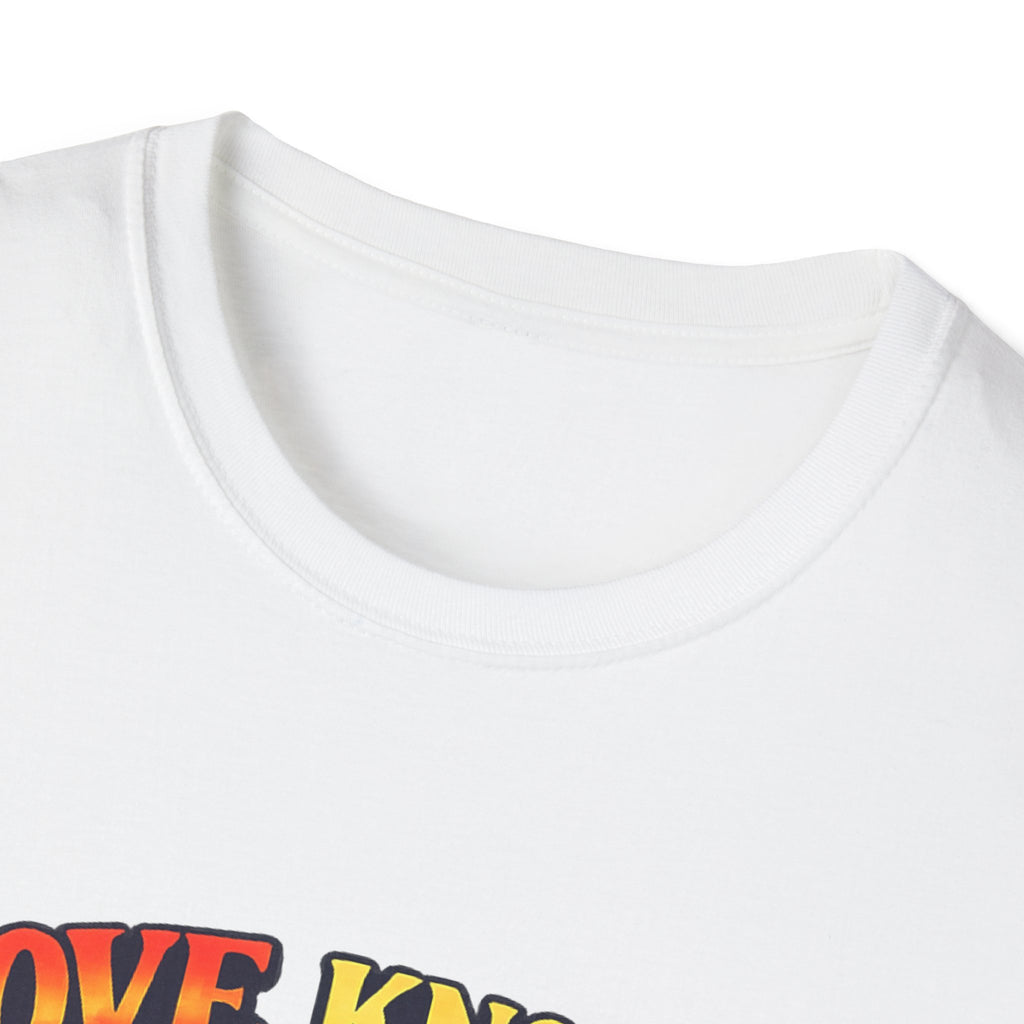 LGBTQ+ book lover tee with rainbow book, pride symbols, and "Love Knows No Bounds, Read With Pride" text.