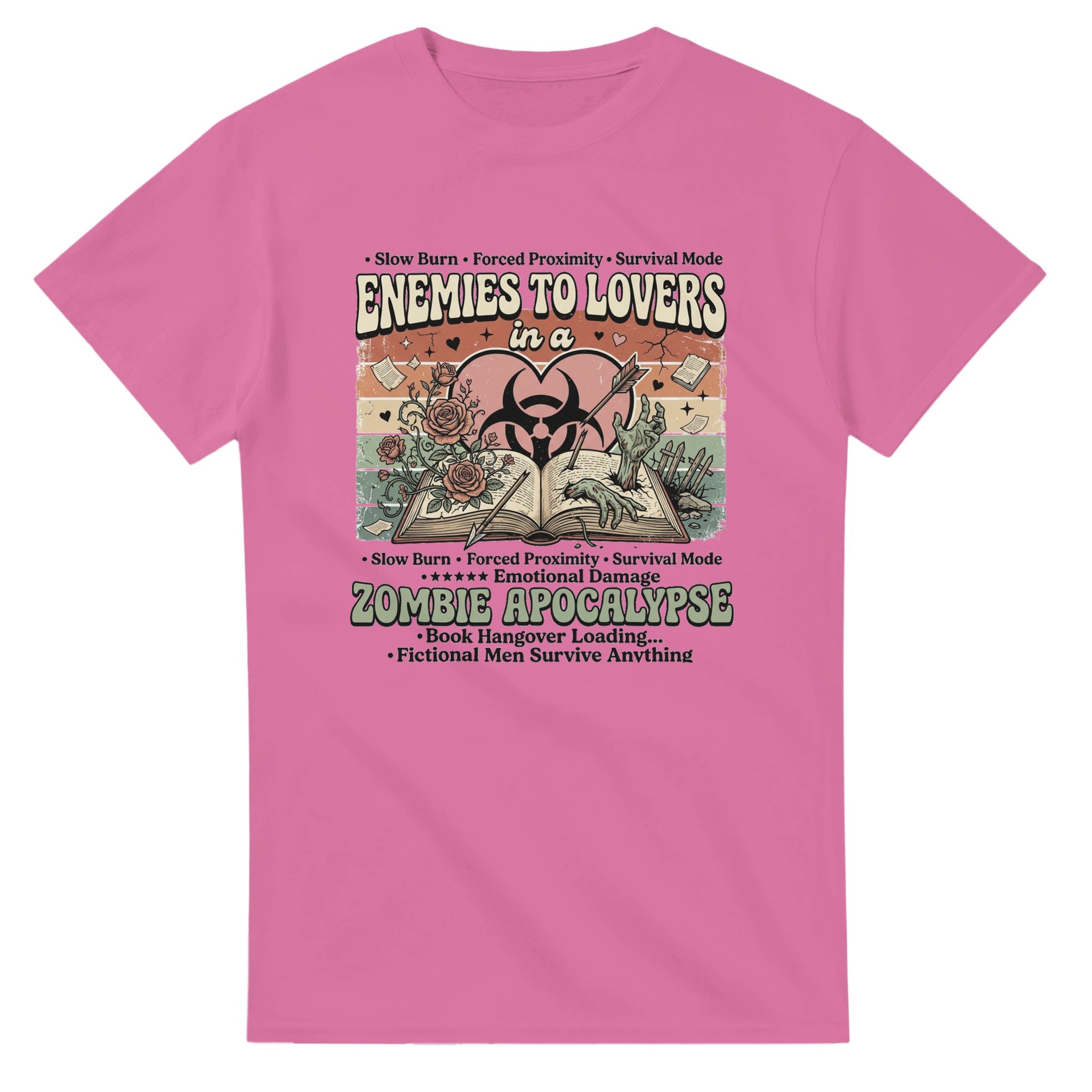 BookTok Graphic T-Shirt | Romance Reader Tee | Book Lover Apparel | Enemies to Lovers Shirt | Zombie Apocalypse Bookish Tee - Dogear Dreams