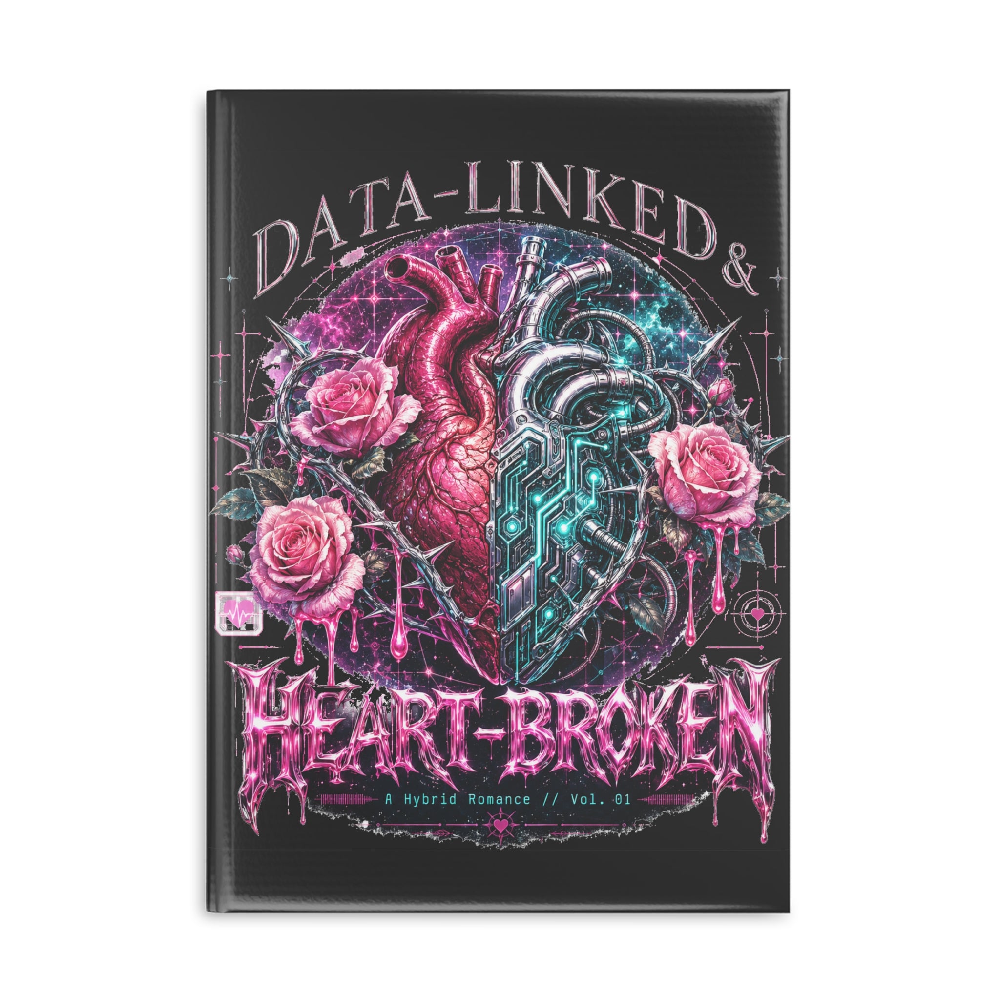 Hardcover notebook featuring a cozy sci-fi romance design, ideal for BookTok readers and hybrid romance fans.