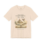 Book Lover Tee — "One Book. Endless Worlds. Your Story." Fantasy Novel Graphic Shirt - Dogear Dreams