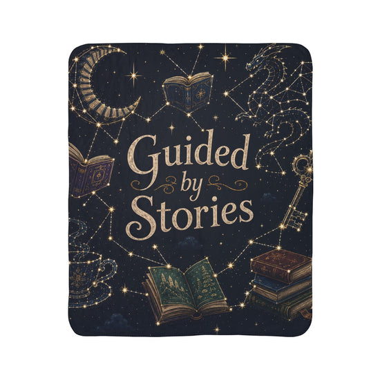 Fleece Sherpa Blanket — "Guided by Stories" Cozy Reading Throw 