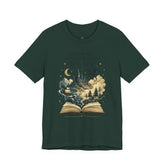 One Book. Endless Worlds | Original Fantasy Book Lover Graphic Tee | Fantasy Reader Shirt | Dragon Book Tee | Literary Gift - Dogear Dreams