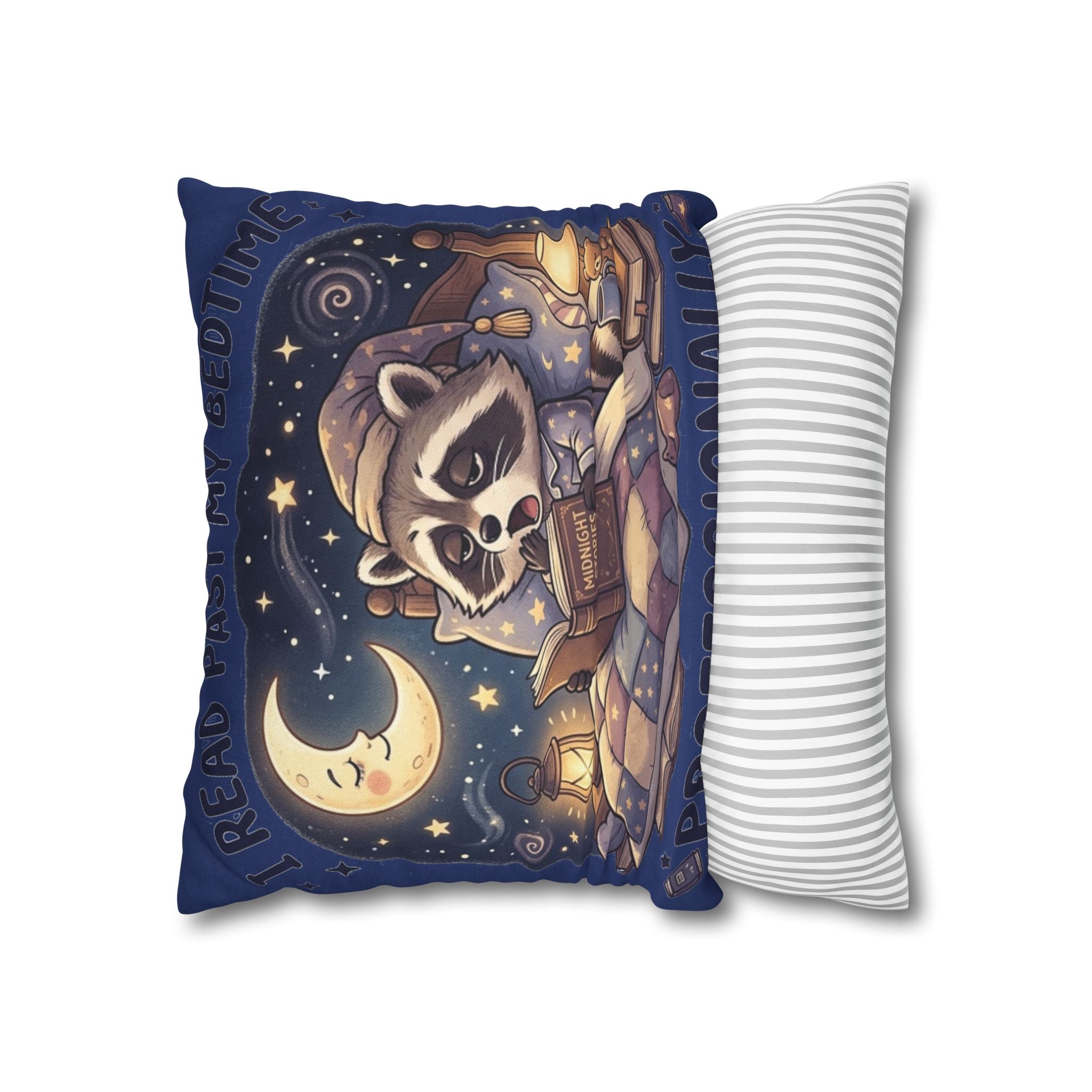 I Read Past My Bedtime Professionally – Cute Raccoon Book Lover Throw Pillow