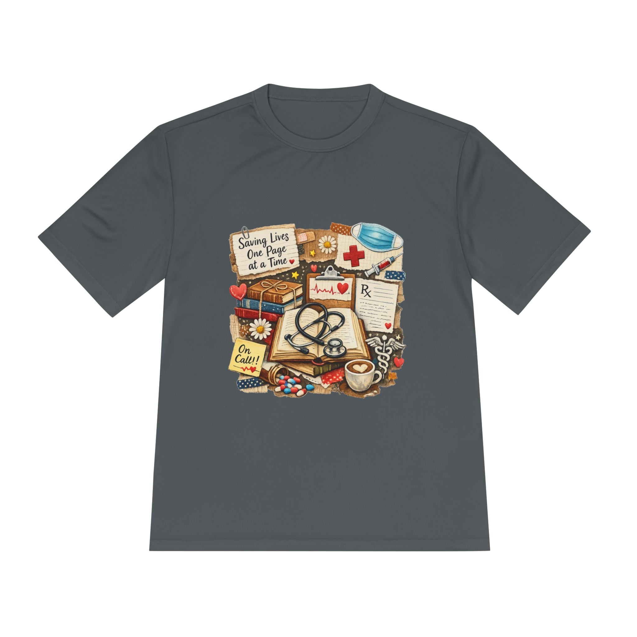 Saving Lives One Page at a Time Shirt, Nurse Book Lover Tee, Medical Reader Gift, RN Bookworm T-Shirt, Healthcare Worker Reading Shirt, Moisture-Wicking Shirt - Designity