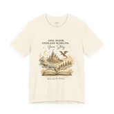 Book Lover Tee — "One Book. Endless Worlds. Your Story." Fantasy Novel Graphic Shirt - Dogear Dreams