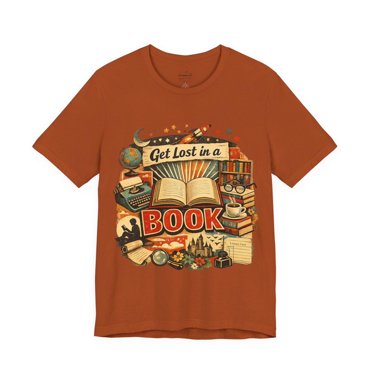 Get Lost in a Book Retro Graphic Tee, Vintage Book Lover Shirt, Reading Lover Gift, Librarian Tee, Bookish Aesthetic T-Shirt - Dogear Dreams